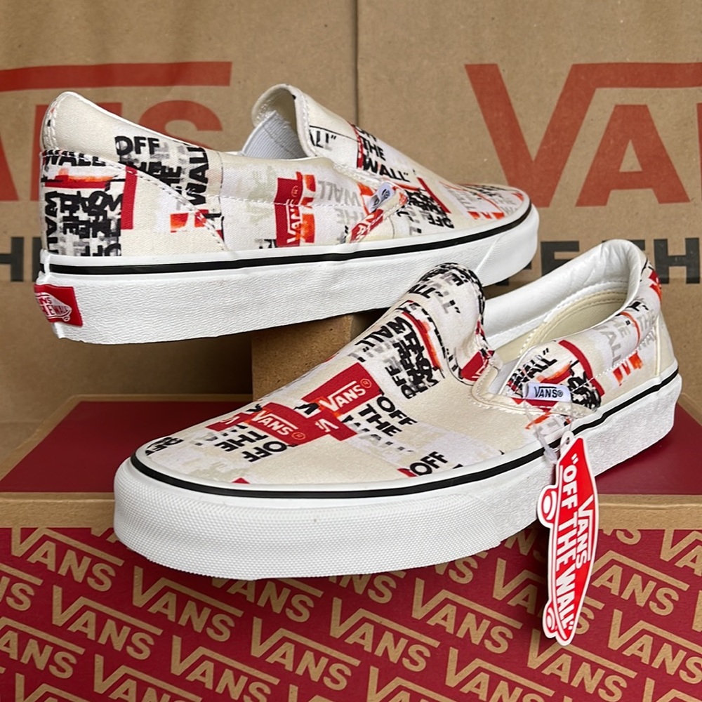 Vans Men’s Classic Slip On Packing Tape Blackdbl/Classic True White sneakers - Picture 9 of 16